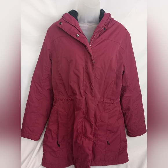 L.L BEAN Coatigan Cozy Winter Fall Casual long Red Burgundy Jacket size Large - Picture 11 of 11